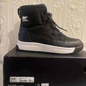 Sorel Black and White Winter Boots